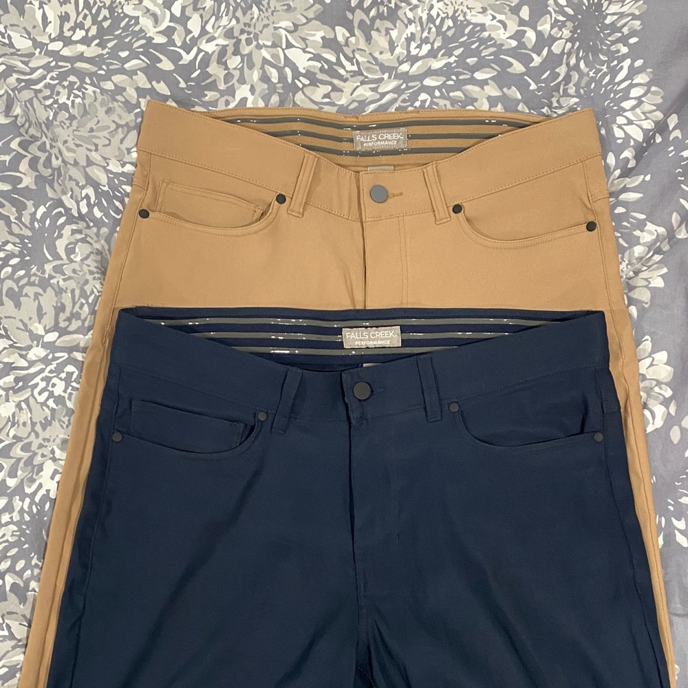 Falls Creek Navy and Tan Pants Duo